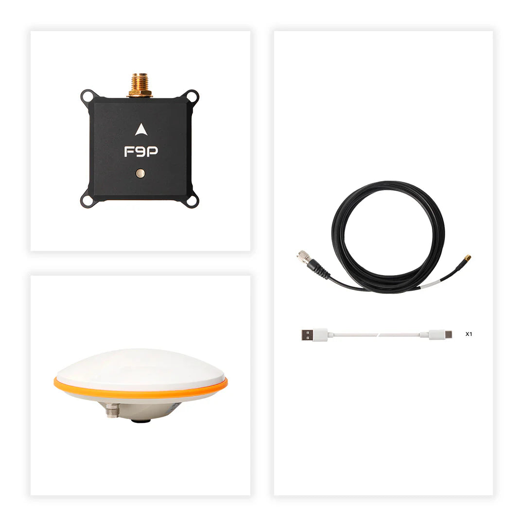 H-RTK NEO-F9P w/ Base Station Antenna UART