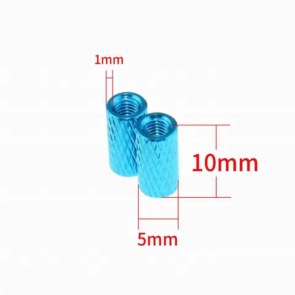 10pc M3 Knurled Standoffs Coloured Aluminium Pack