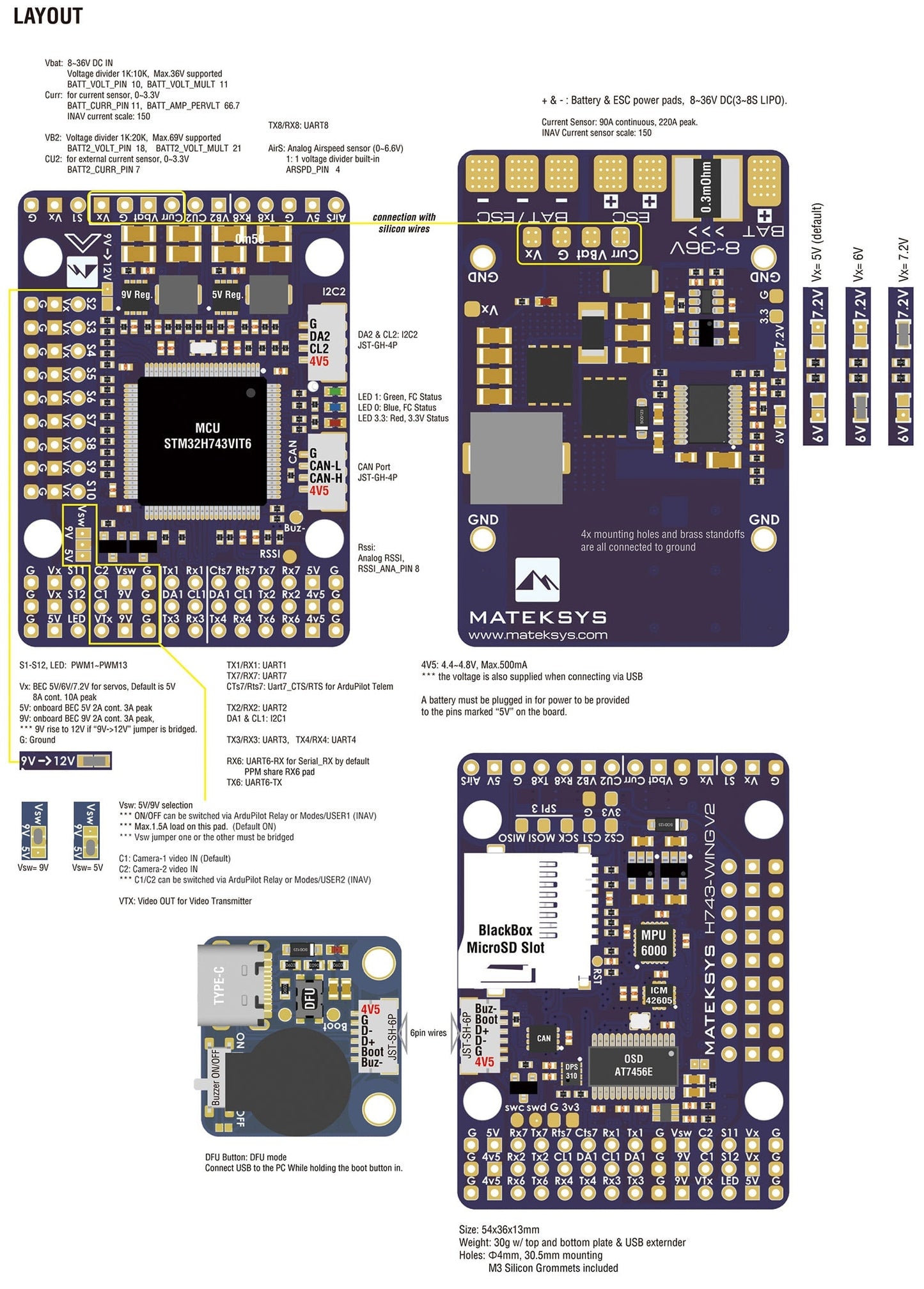 Matek H743 Wing V3 Ardupilot Flight Controller
