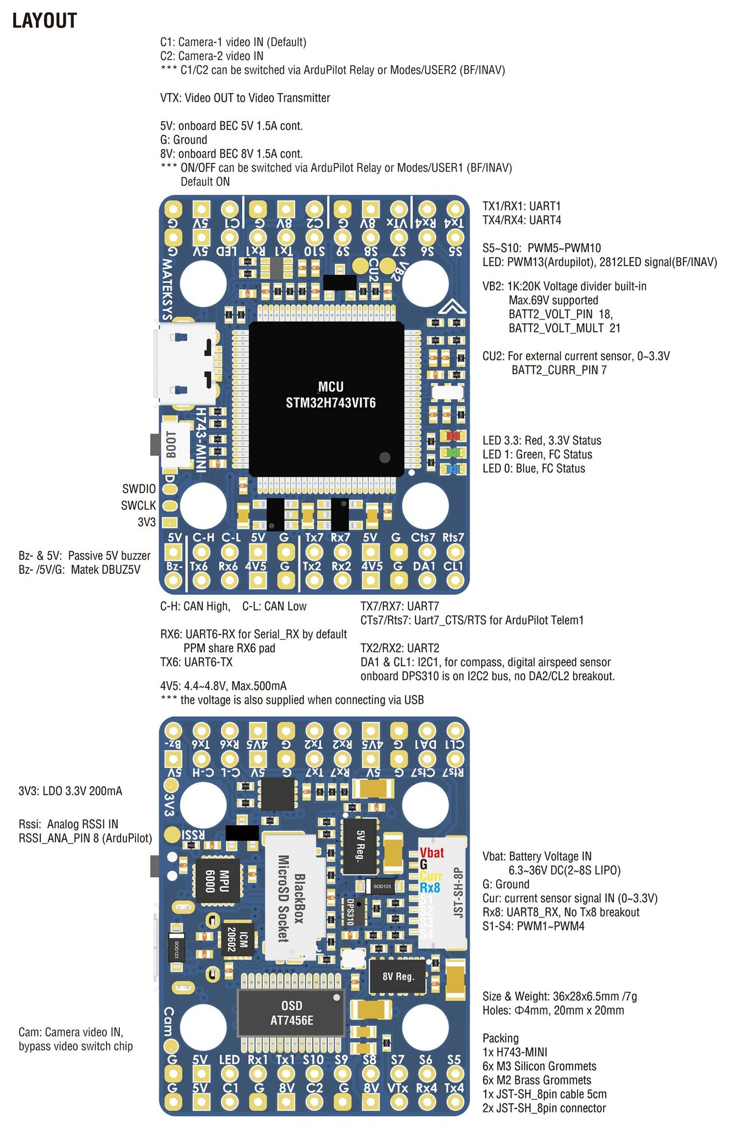 Matek H743-MINI V3 Flight Controller