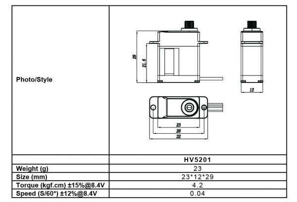 FrSky Xact HV5201 Micro HV 8.4V Servo