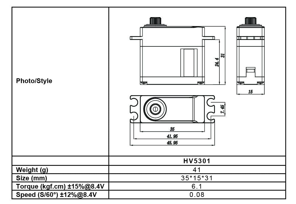 FrSky Xact MD5301H MIDI HV 8.4V Servo
