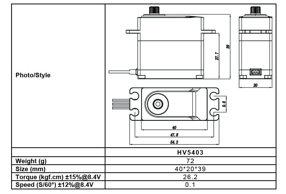 FrSky Xact HV5403 STD HV 8.4V Servo