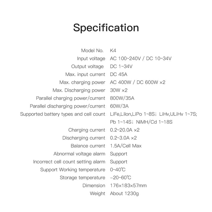 ISDT K4 600W Dual AC/DC Charger