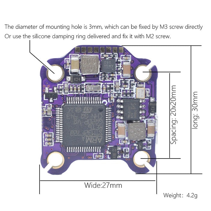 JHE Supra F7 BT 20x20 Flight Controller (supports DJI FPV)