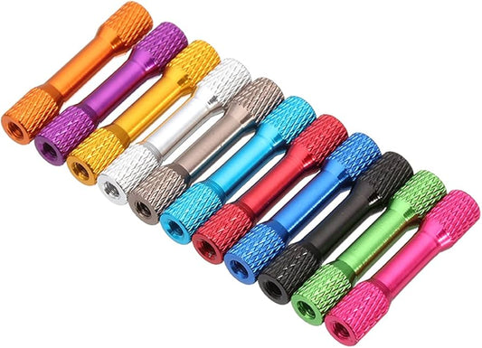 10pc M3x35 Knurled/Steppedd Standoffs Coloured Aluminium Pack