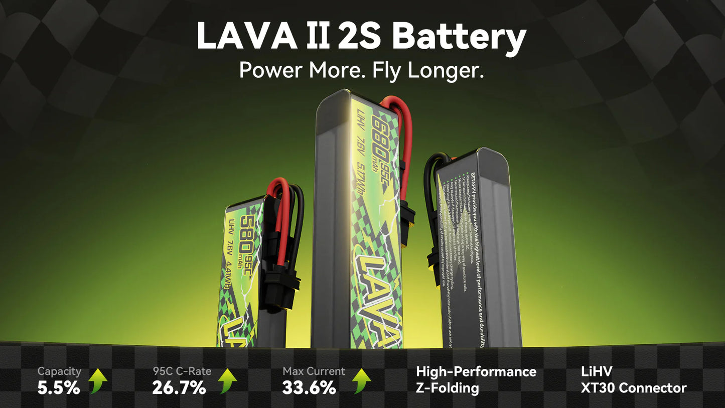 LAVA II 2S 680mAh 75C Battery (2PCS)