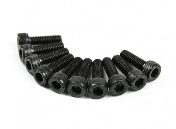 10pc M3 Cap Head Hex Screw Pack Black 8.8 Steel