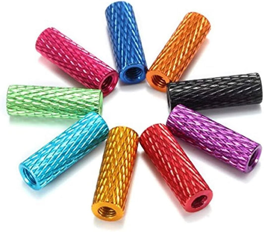 10pc M3 Knurled Standoffs Coloured Aluminium Pack