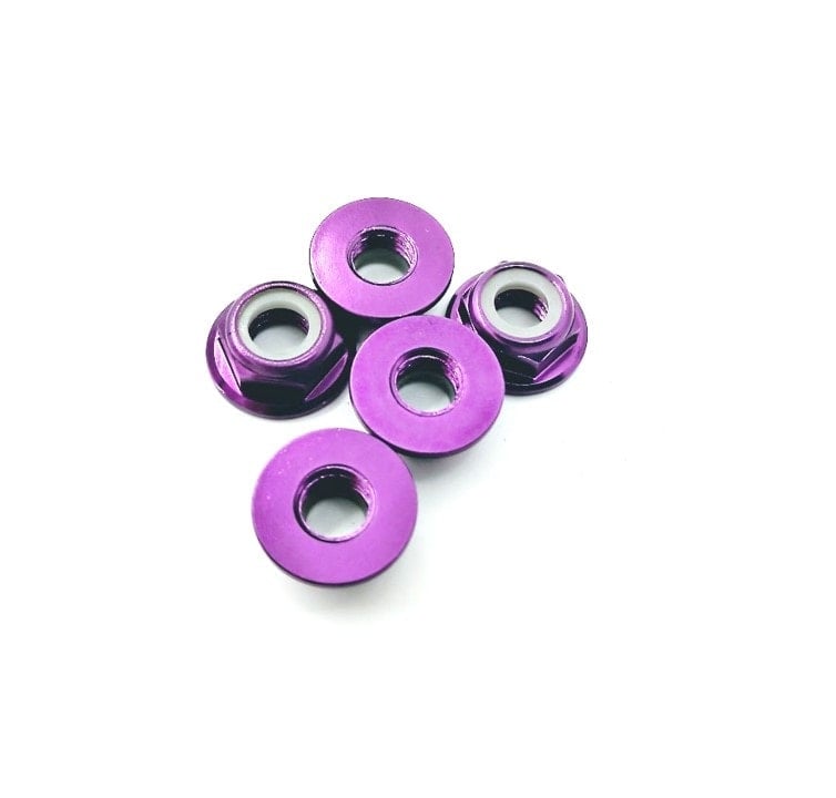 M5 CW Aluminum Low Profile Flanged Propeller Lock Nuts (Pack of 5)
