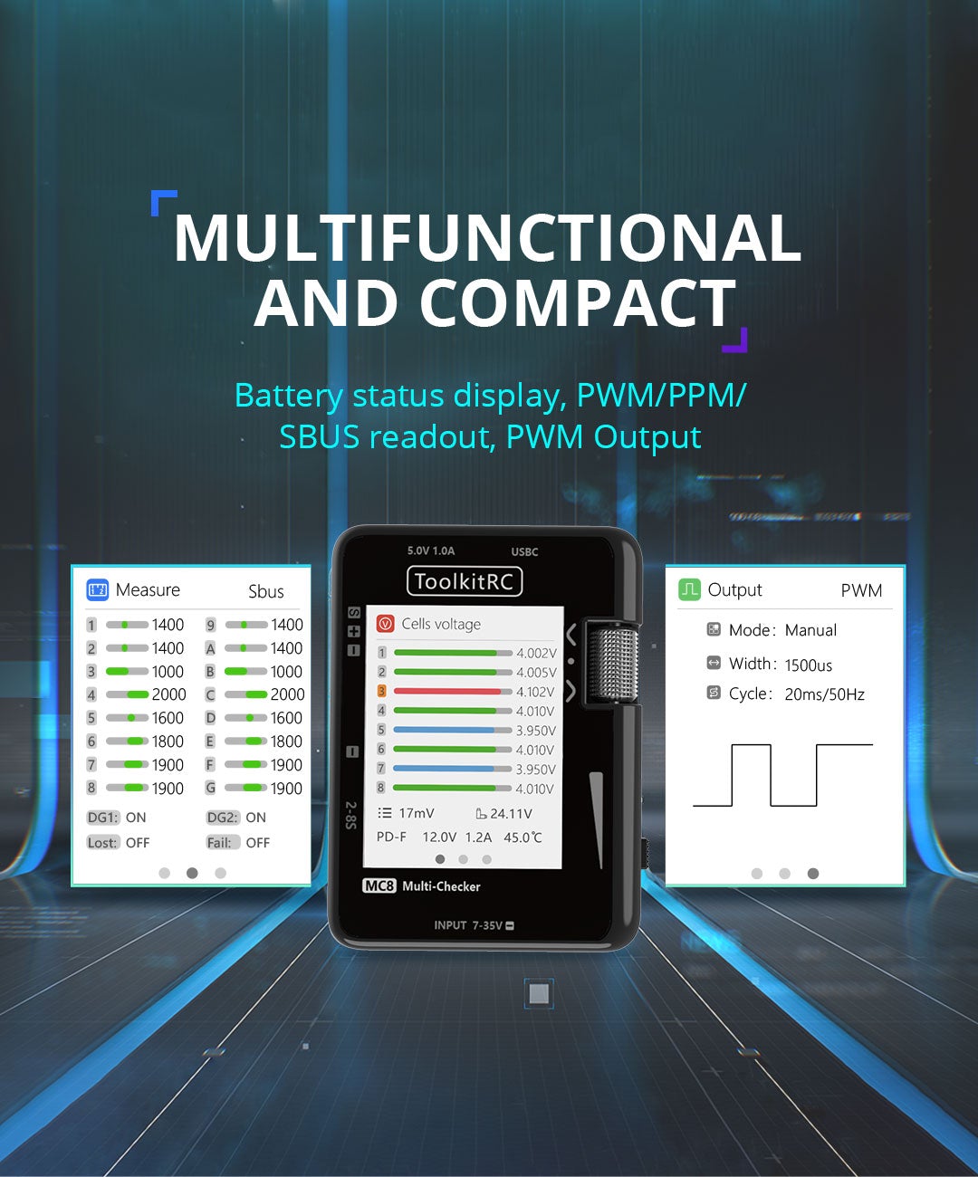 ToolkitRC MC8 Battery Multi Checker