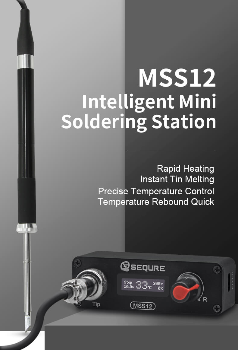 Sequre MSS12 Mini Soldering Station Kit (T12 tips compatible)