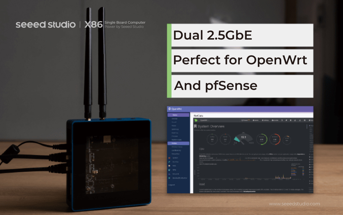 ODYSSEY Blue J4125 v2 - Mini PC with 128GB M.2 SATA, Linux and RP2040 Core, dual 2.5 Gigabit Ethernet NICs
