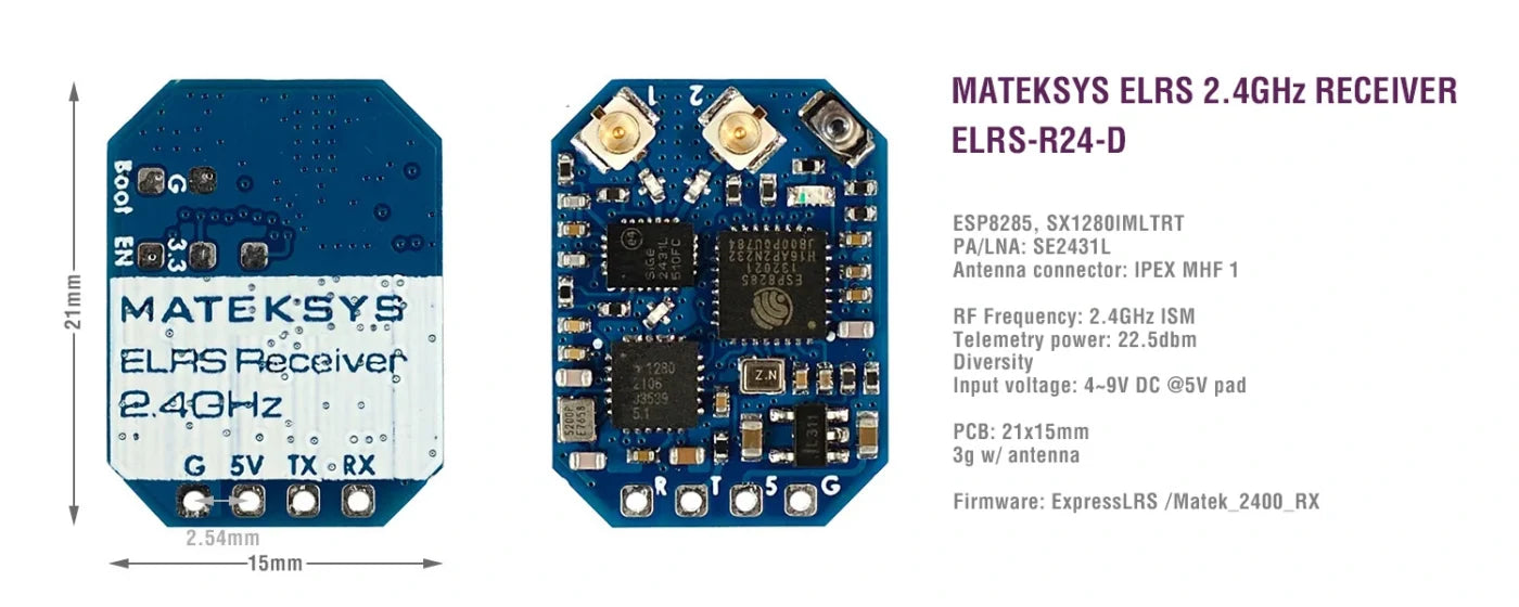 Matek ELRS-R24-D 2.4Ghz Receiver