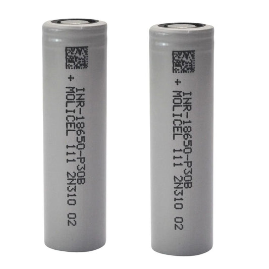 2pc Molicel INR-18650-P30B 3000mAh 30A Lithium Ion Battery
