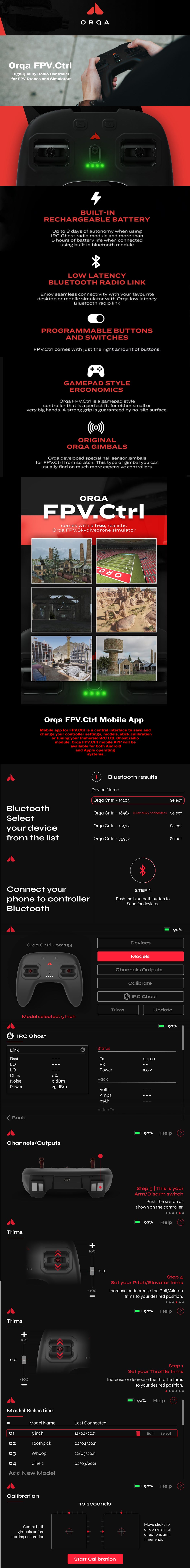 ORQA FPV.Ctrl Radio Controller (w/ Optional Ghost TX)