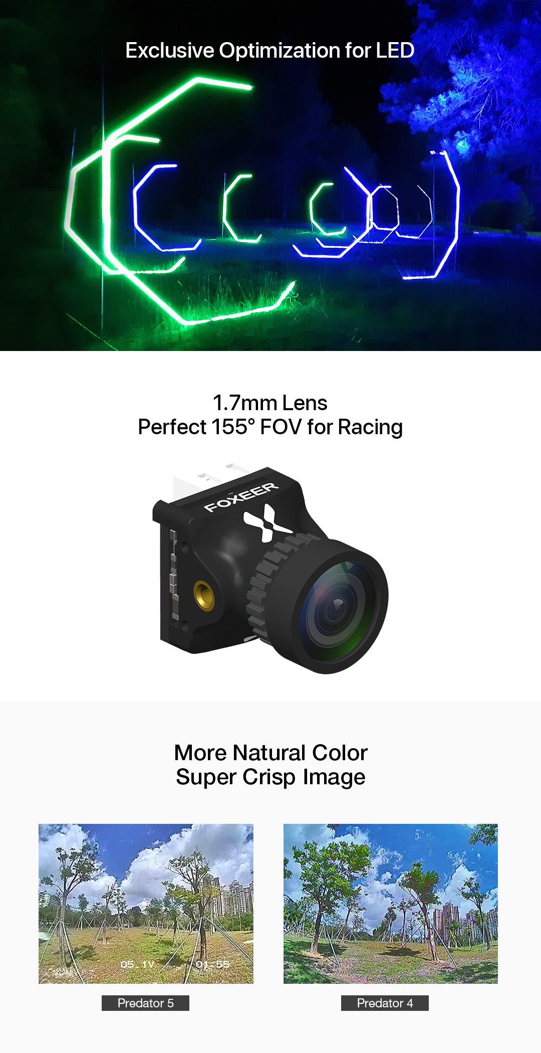 Foxeer Predator 5 Nano - 4ms Latency WDR Racing FPV Camera