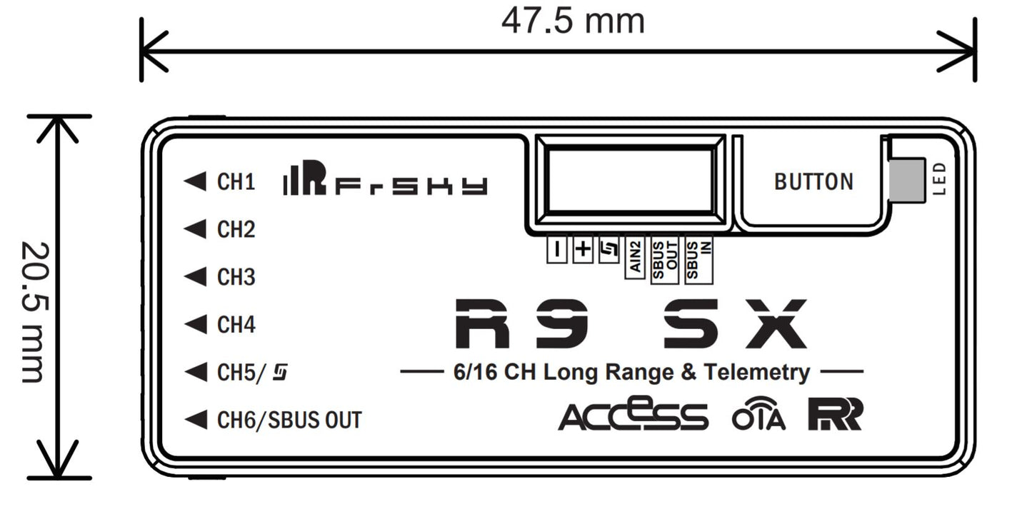 Frsky R9 SX 868MHz Long Range Receiver (ACCESS OTA)