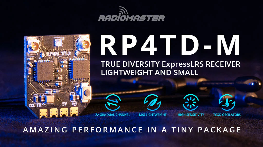 Radiomaster RP4TD-M ExpressLRS 2.4GHz Mini True Diversity Receiver