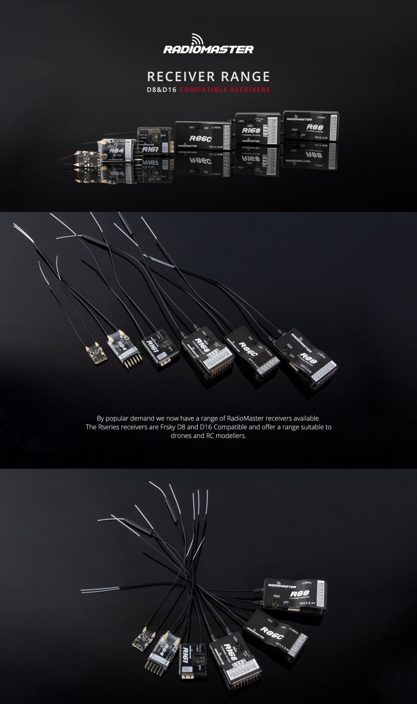 Radiomaster R86 V2 6CH Frsky D8,D16, FHSS Compatible PWM Receiver