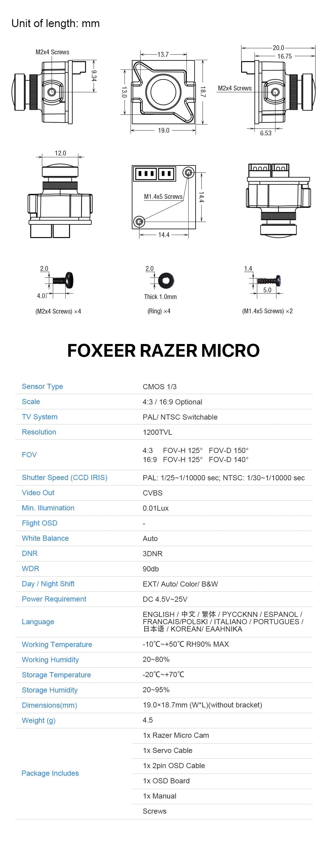 Foxeer Razer Micro 🪒 FPV Camera 1200TVL