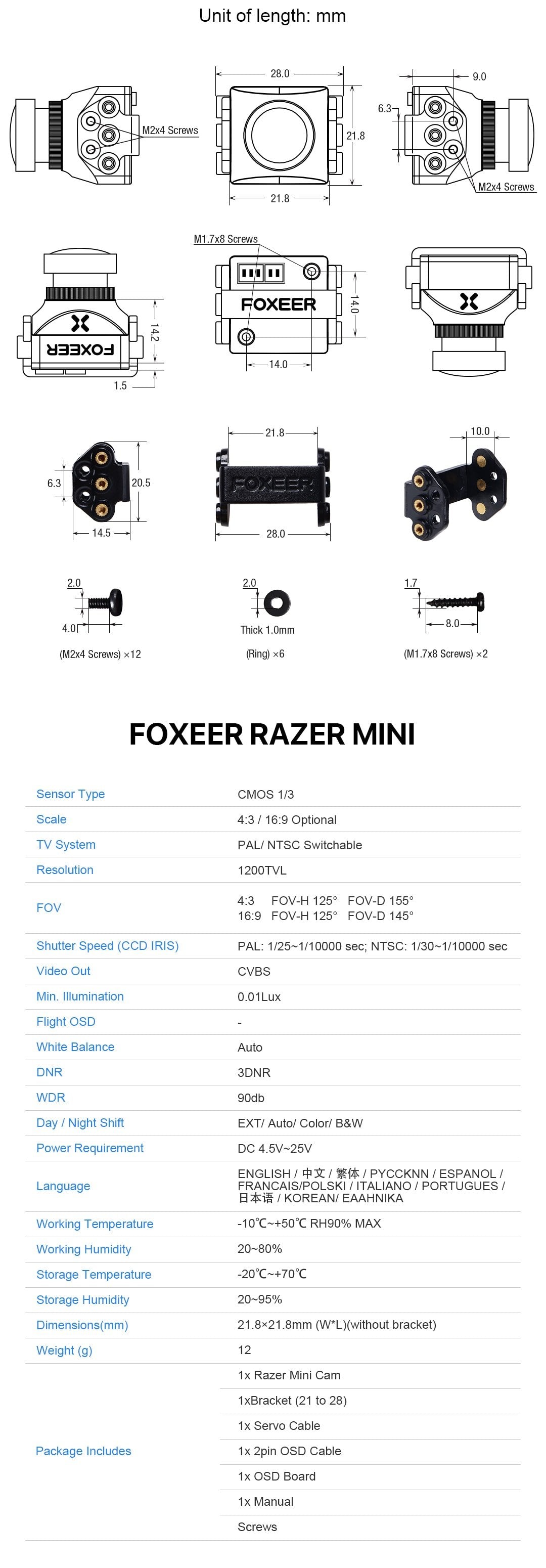 Foxeer Razer 🪒Mini FPV Camera 1200TVL