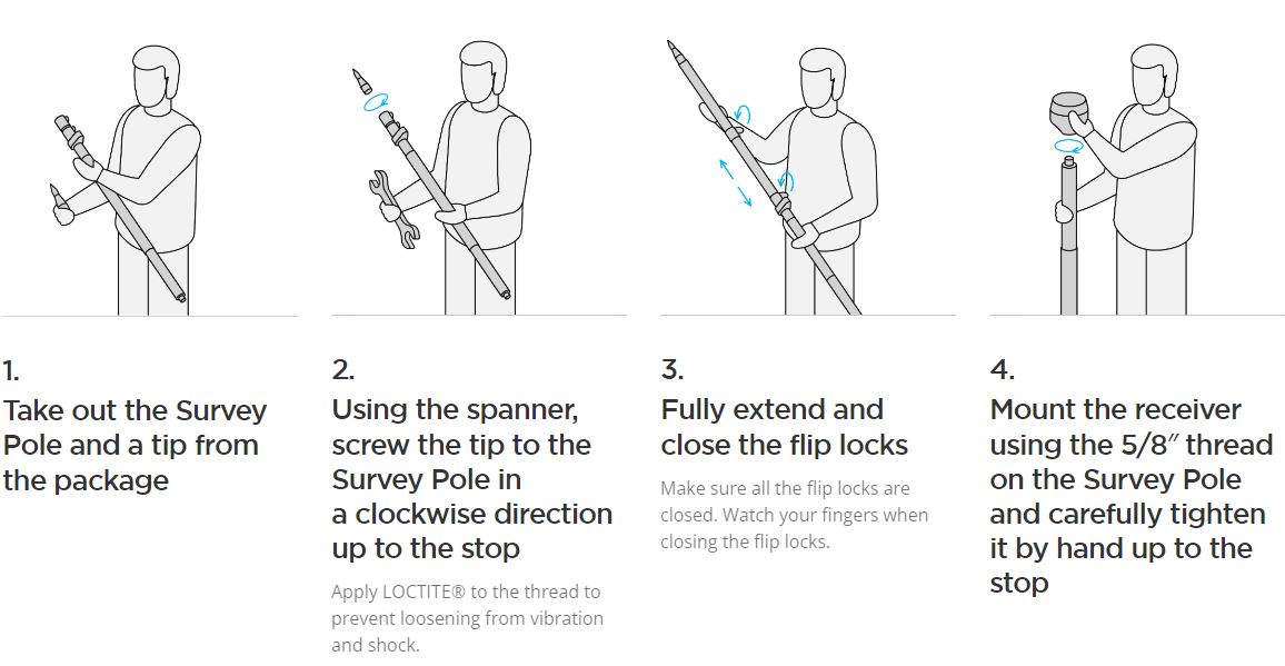 Emlid Reach Survey Pole w/ Smartphone Mount