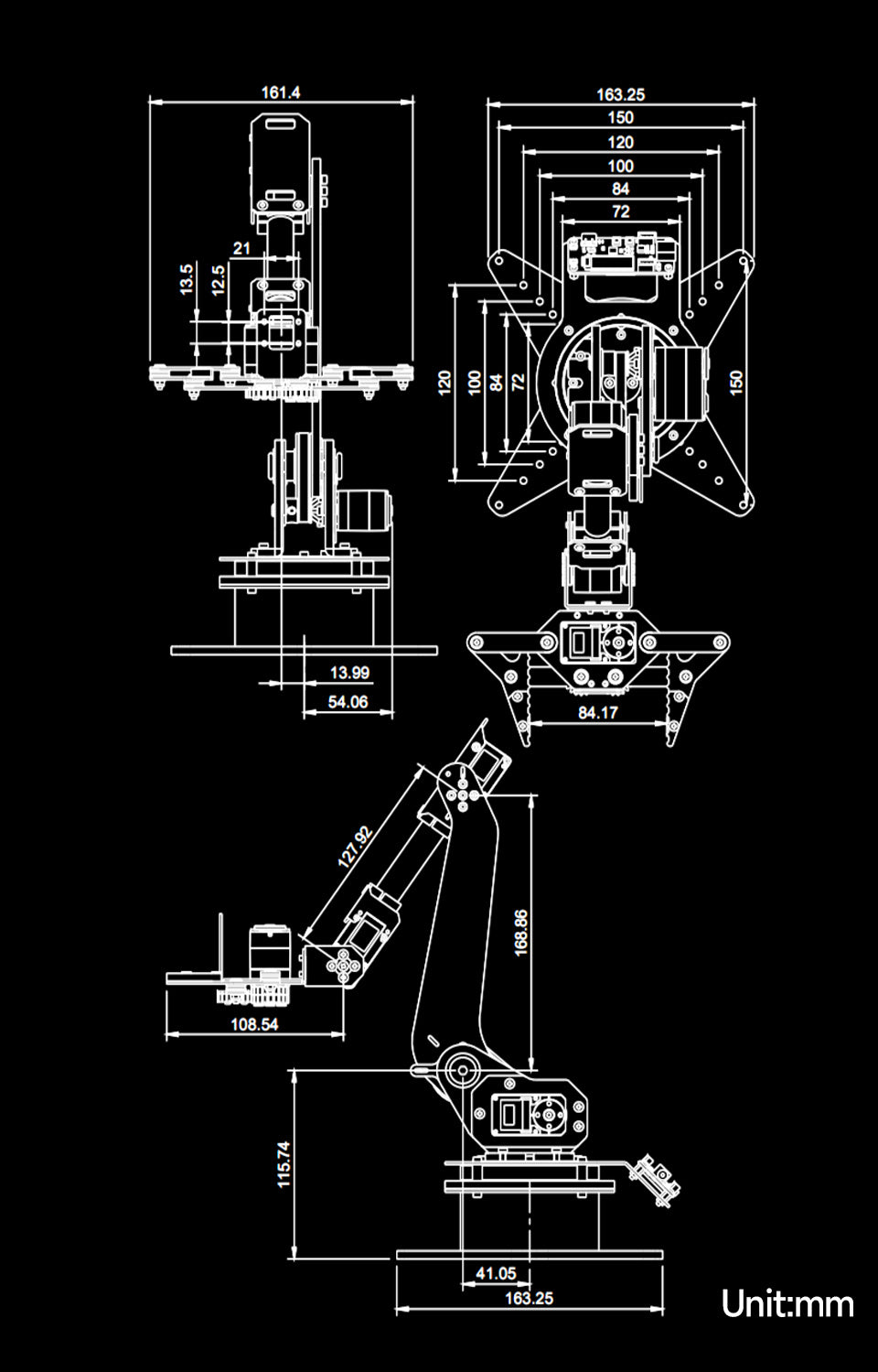 High-torque Serial Bus Servo, Desktop Robotic Arm Kit, Based On ESP32, 5-DOF, Supports Wireless Control