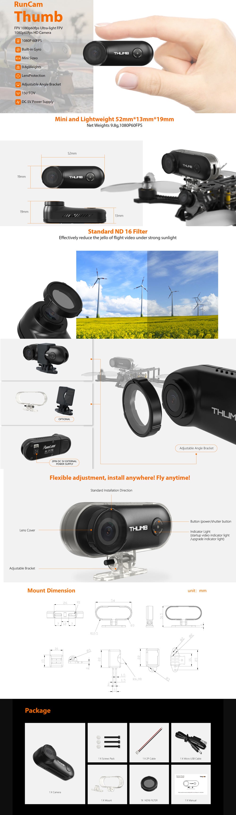 RunCam Thumb 1080P Mini Action Camera