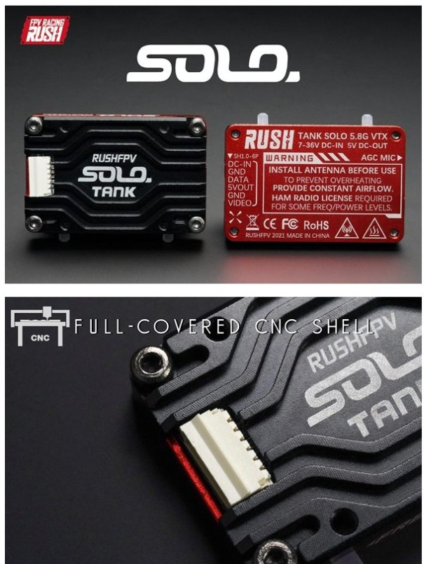 RushFPV Tank Solo 5.8GHz 1.6W VTX w/ Smart Audio