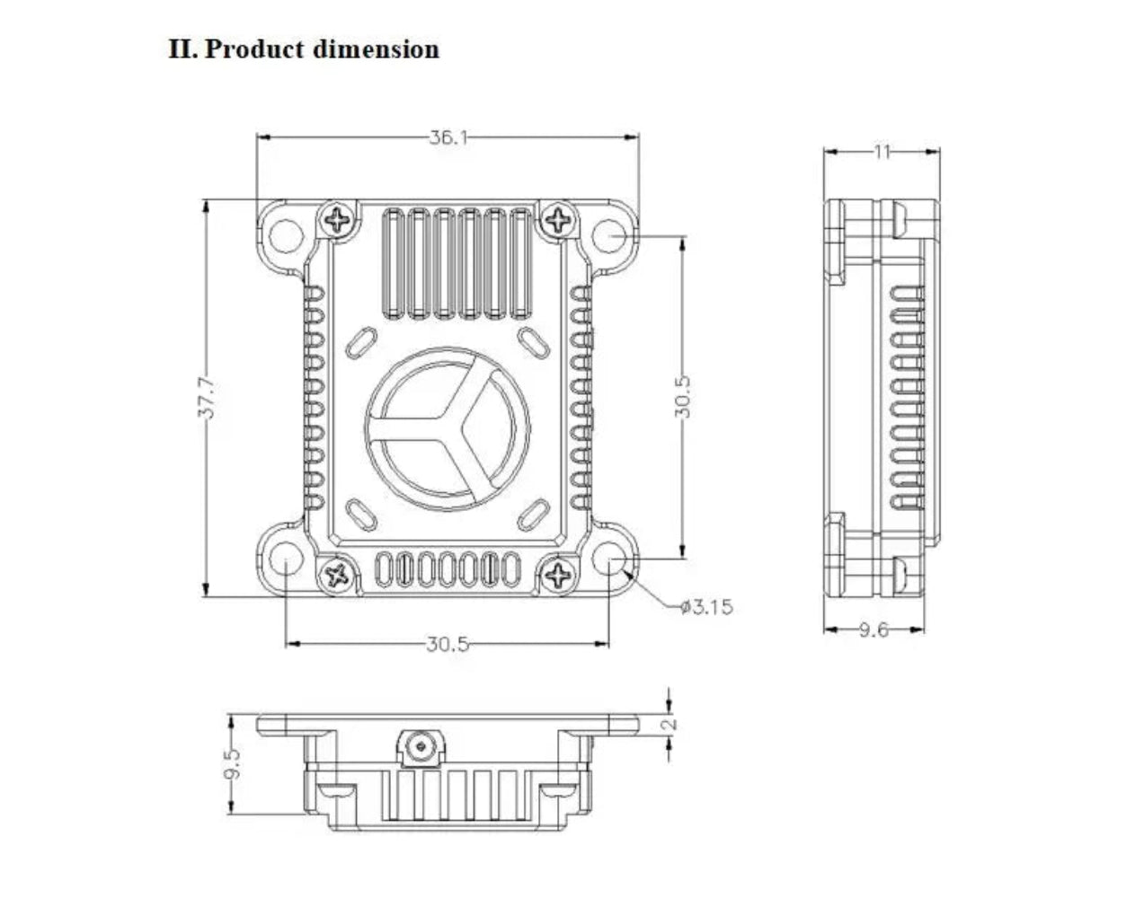 UMT 1.2GHz 2W Long Range VTX - 9CH Video Transmitter