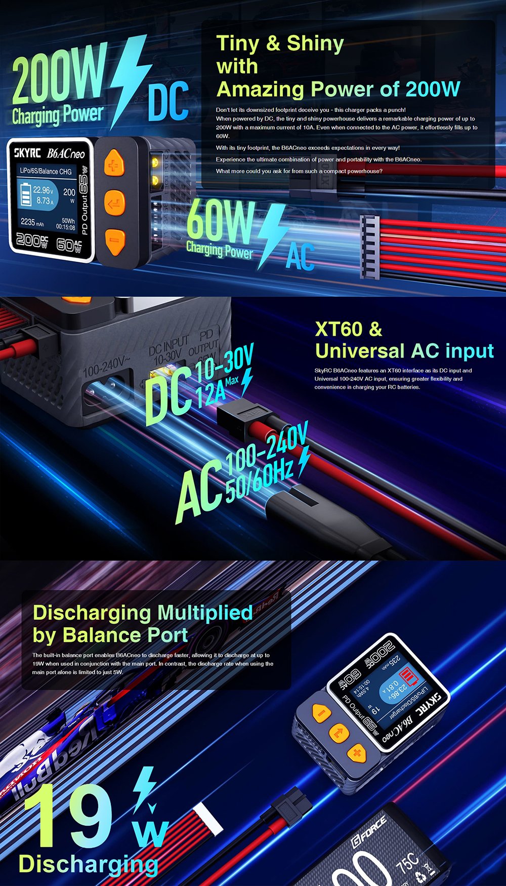 SkyRC B6 AC neo AC/DC 200W Charger