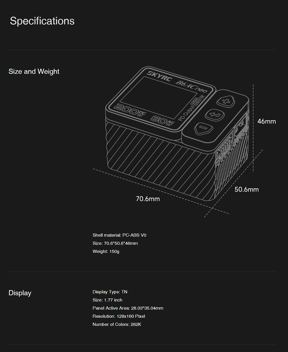 SkyRC B6 AC neo AC/DC 200W Charger