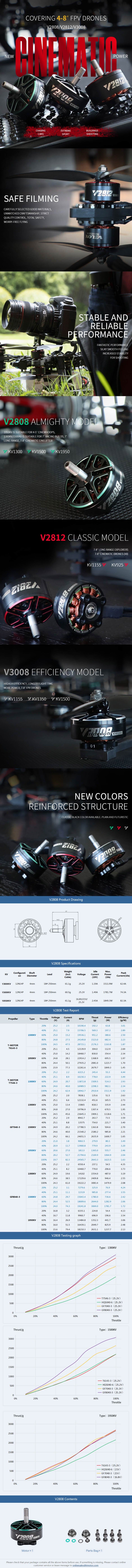 T Motor Velox V2808 Cinematic Drone Brushless Motor