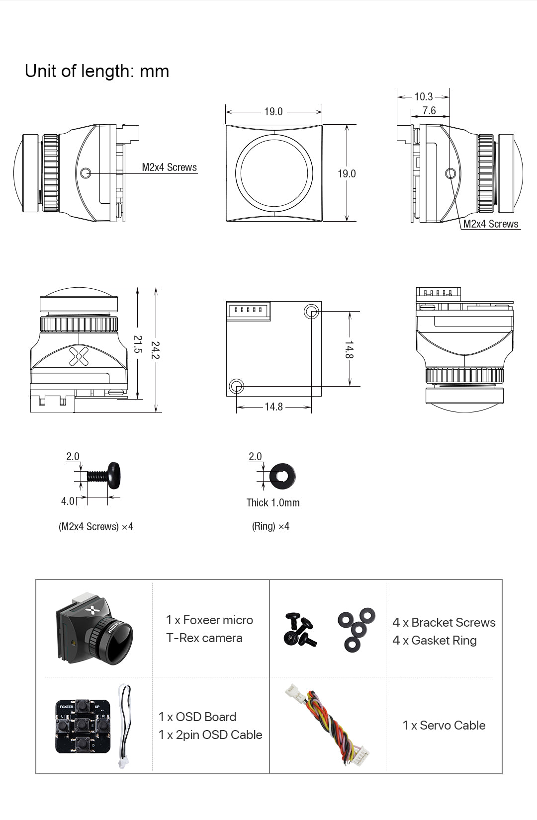 Foxeer T-Rex Micro 1500TVL 1.7mm FPV Camera