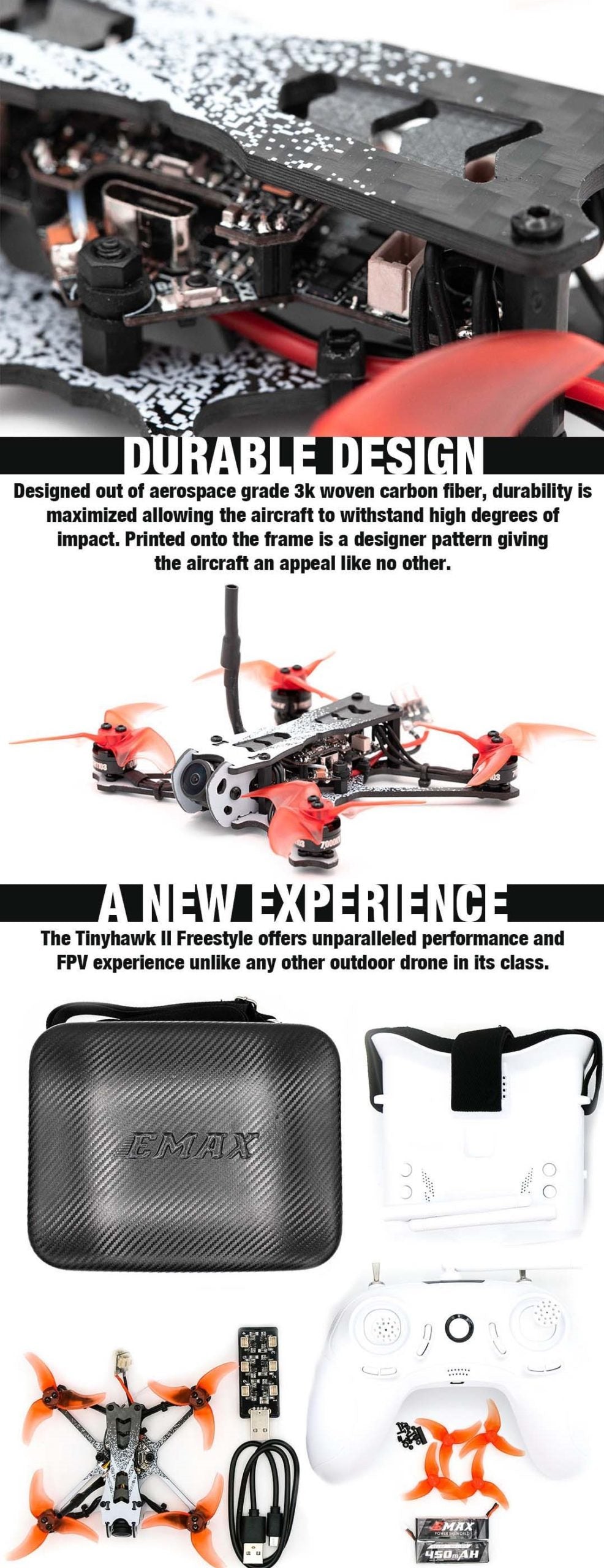 EMAX 🦅 TinyHawk II Freestyle FPV Drone (RTF Bundle)