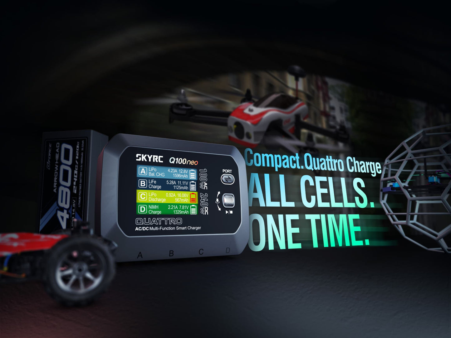 SkyRC Q100 Neo AC/DC Multifunktionales Smart-Ladegerät