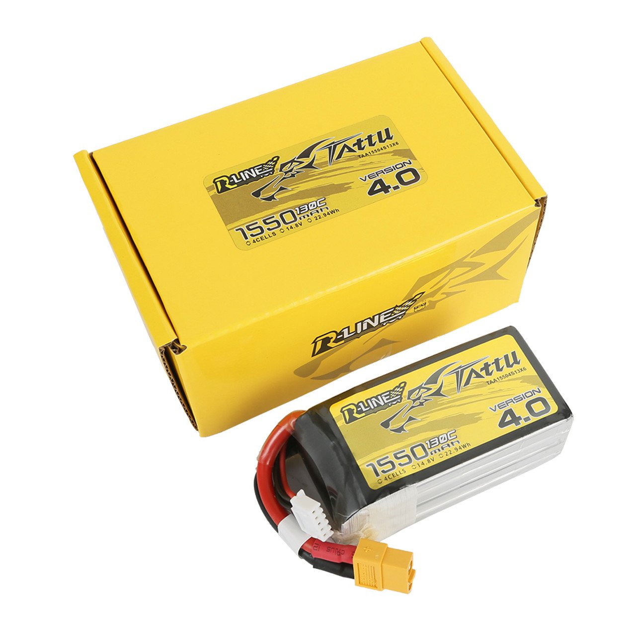 Tattu 1550mah V4 R-Line 14.8V 130C 4S Lipo Battery Pack