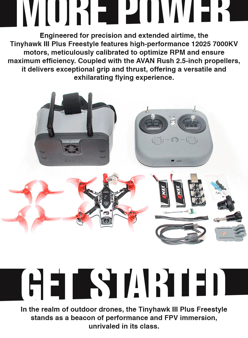 EMAX Tinyhawk III Plus Freestyle Drone (RTF Analog)