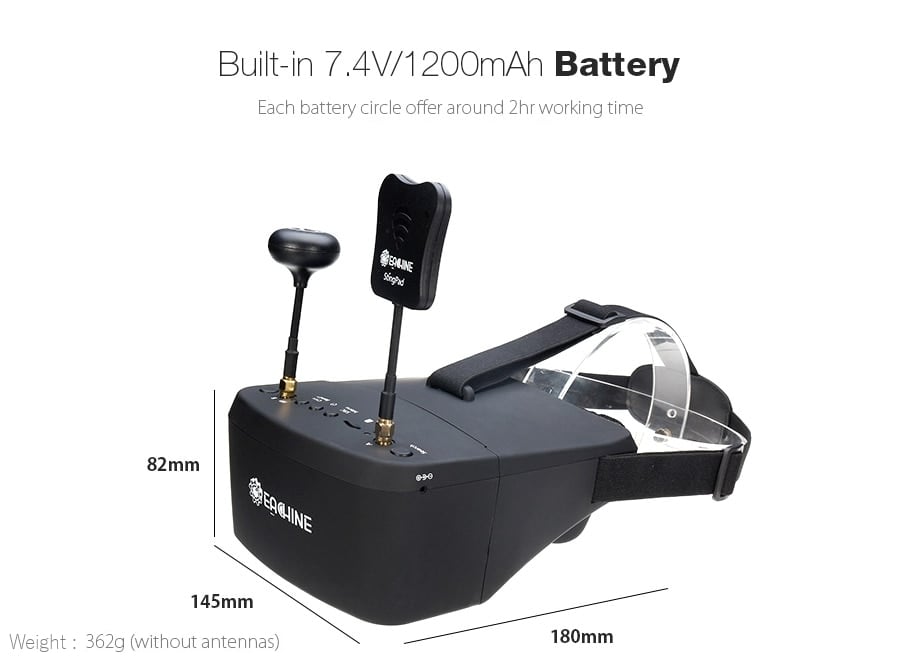 EV800D FPV True Diversity FPV Goggles w/ DVR