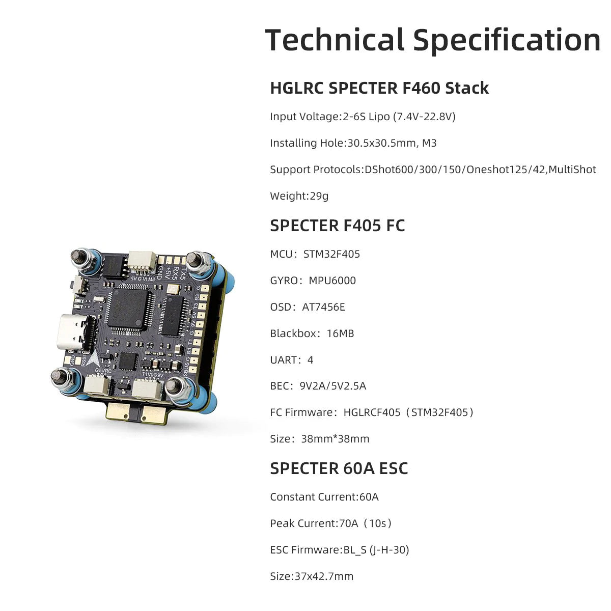 HGLRC Specter F405 V2 Flight Controller