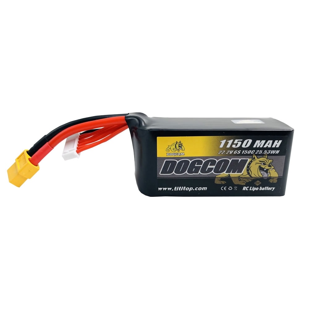 DogCom 1150mAh 22.2V 150C 6S1P Lipo Battery Pack (XT60)