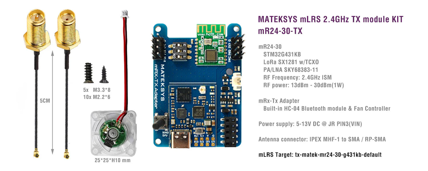 Matek mLRS 2.4GHz TX Module Kit mR24-30-TX
