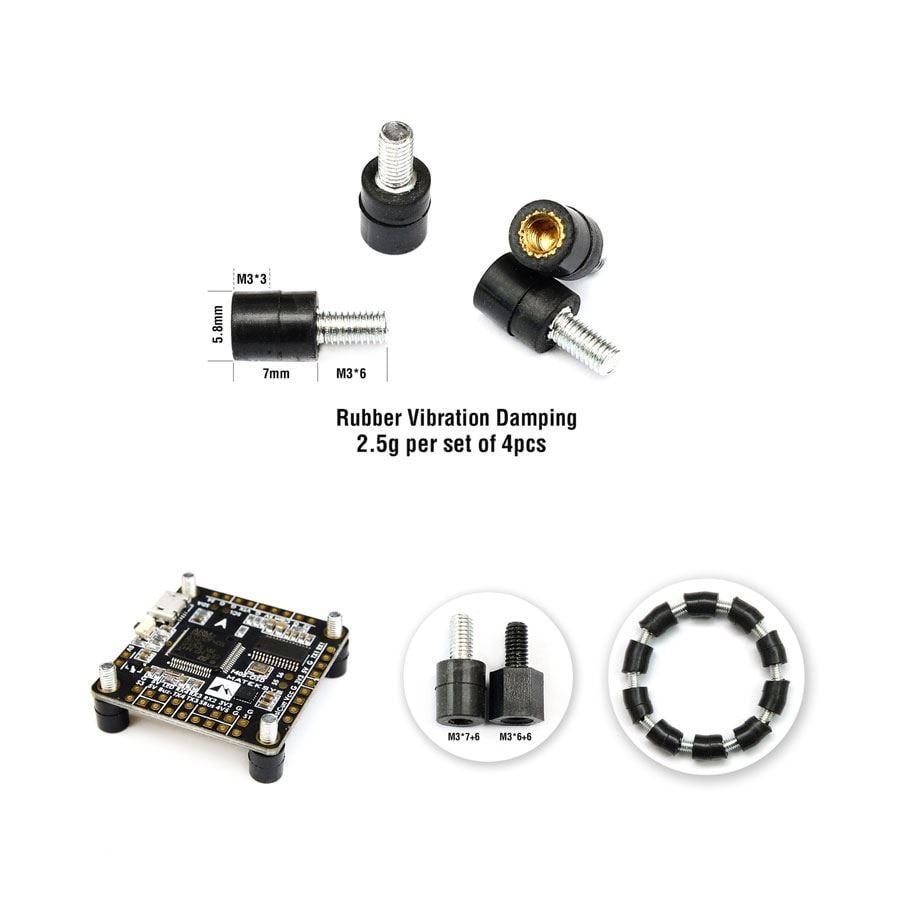 Matek Rubber Vibration Damping M3x4 Standoff (4pcs)