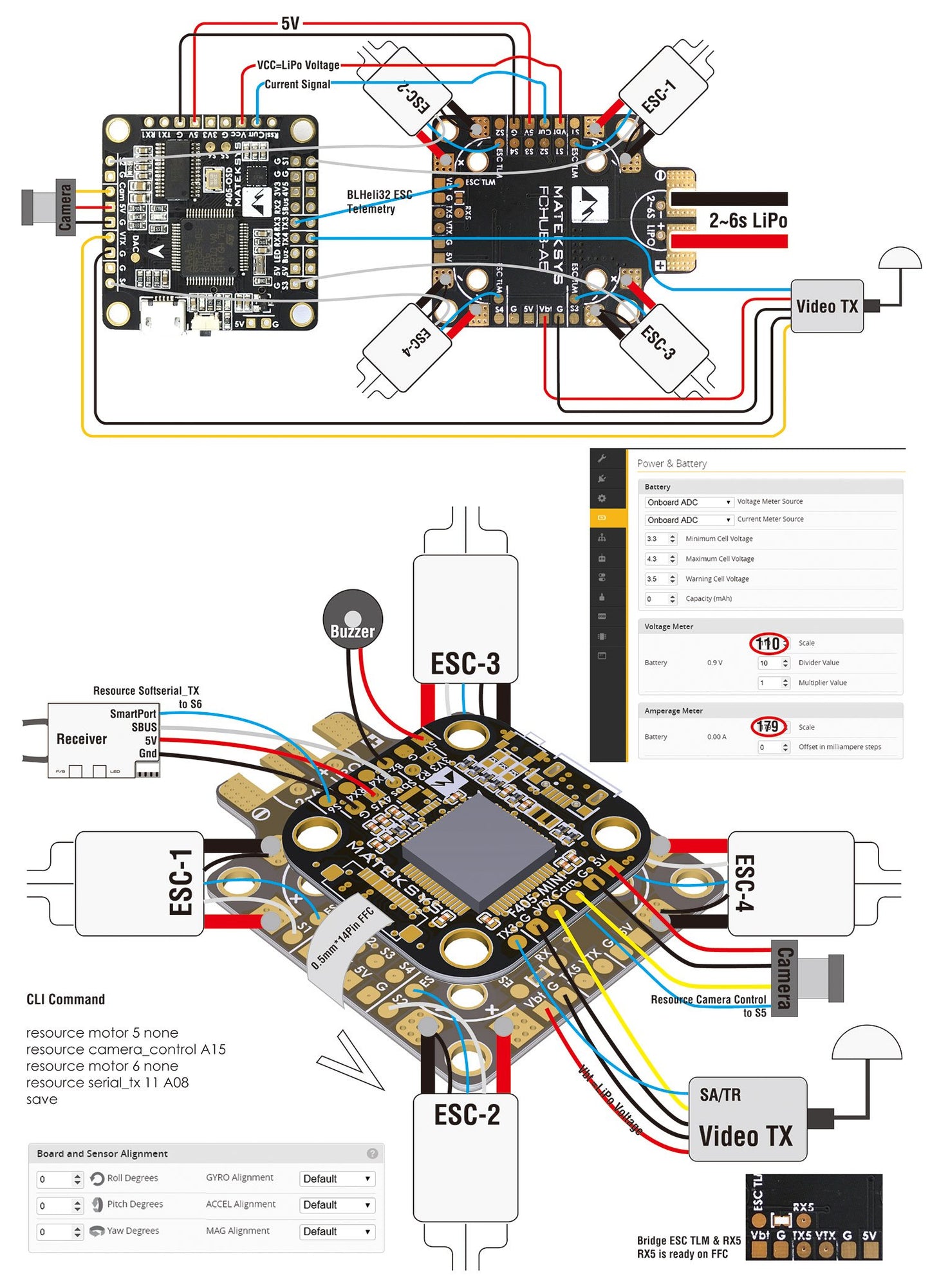 Matek FCHUB-A5 PDB with 184A Current Sensor/5V BEC