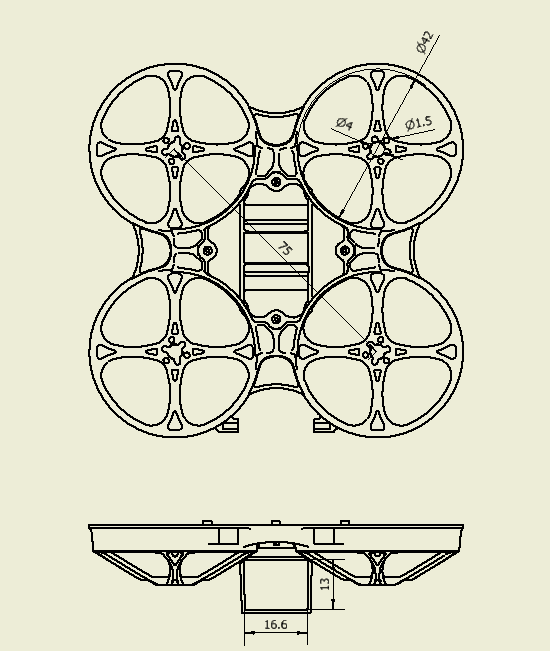 Brushless Whoop 75x Frame V3 (Mobula7)