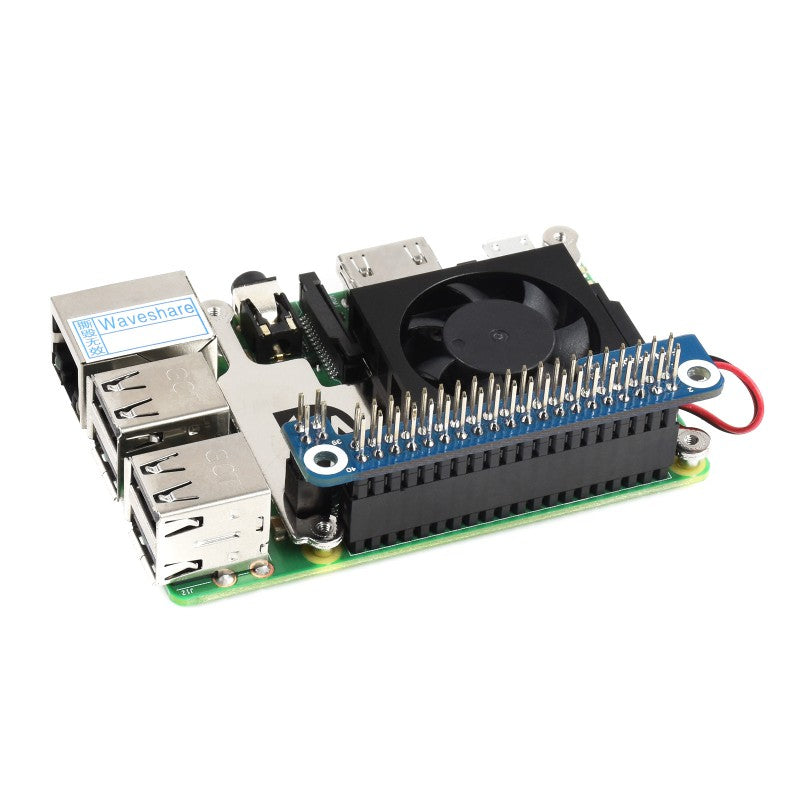 Low-Profile CPU Cooling Fan for Raspberry Pi 4B/3B+/3B, with Aluminium Alloy Bracket