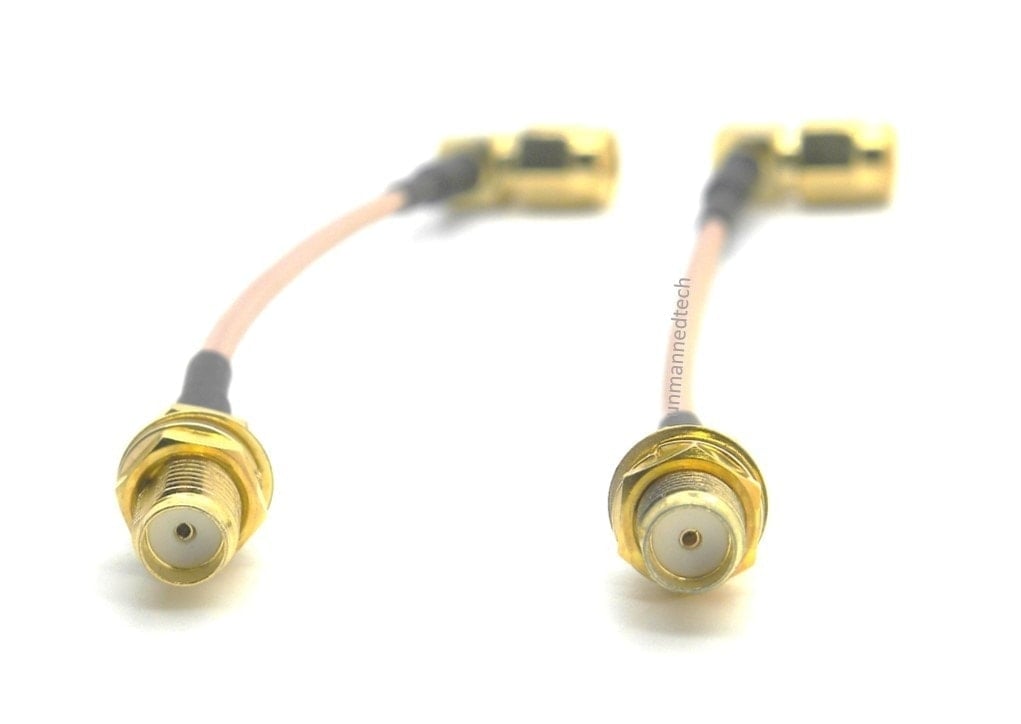 90 Degree SMA Male to SMA Female Pigtail Extension Cable (Pack of 2)
