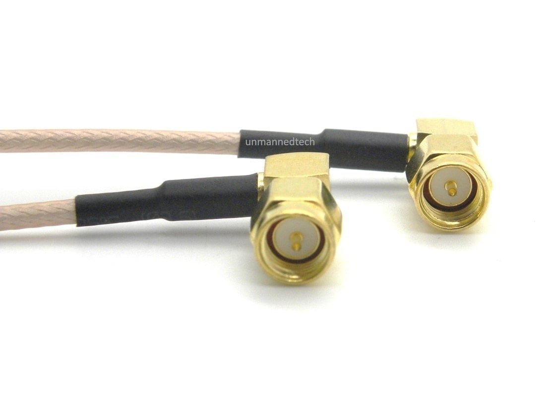 90 Degree SMA Male to SMA Female Pigtail Extension Cable (Pack of 2)