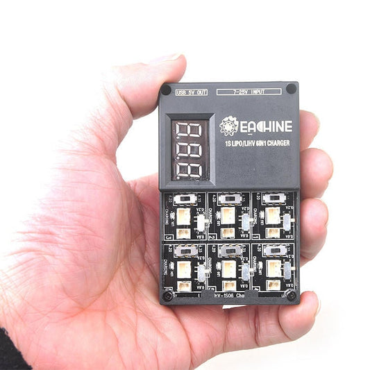6in1 1S Lipo LiHv (3.8V) Battery Charger for Tiny Whoop